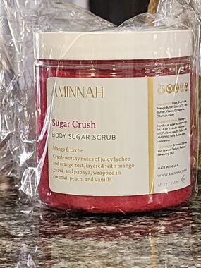 Aminnah Sugar Crush Body Sugar Scrub - Mango & Leche 8 fl Oz